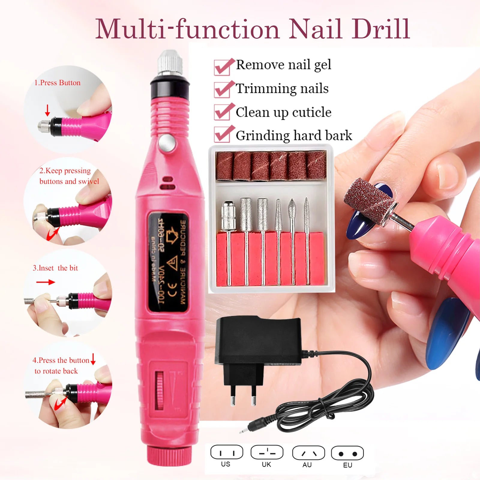 35pcs Wholesale UV LED Drill Kit with Acrylic Nail Tips Polishing Tools Colorful Led UV Gel Nail Polish for Nails Art Salon