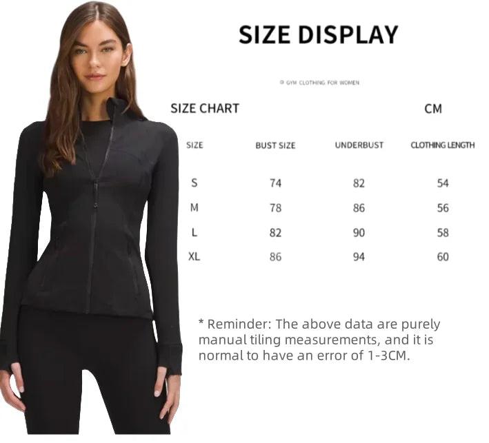 Gym Tops for Women Sports Jacket Autumn Zipper Sports Casual Jacket Women's Yoga Long Sleeve Slim  Running Fitness Jacket