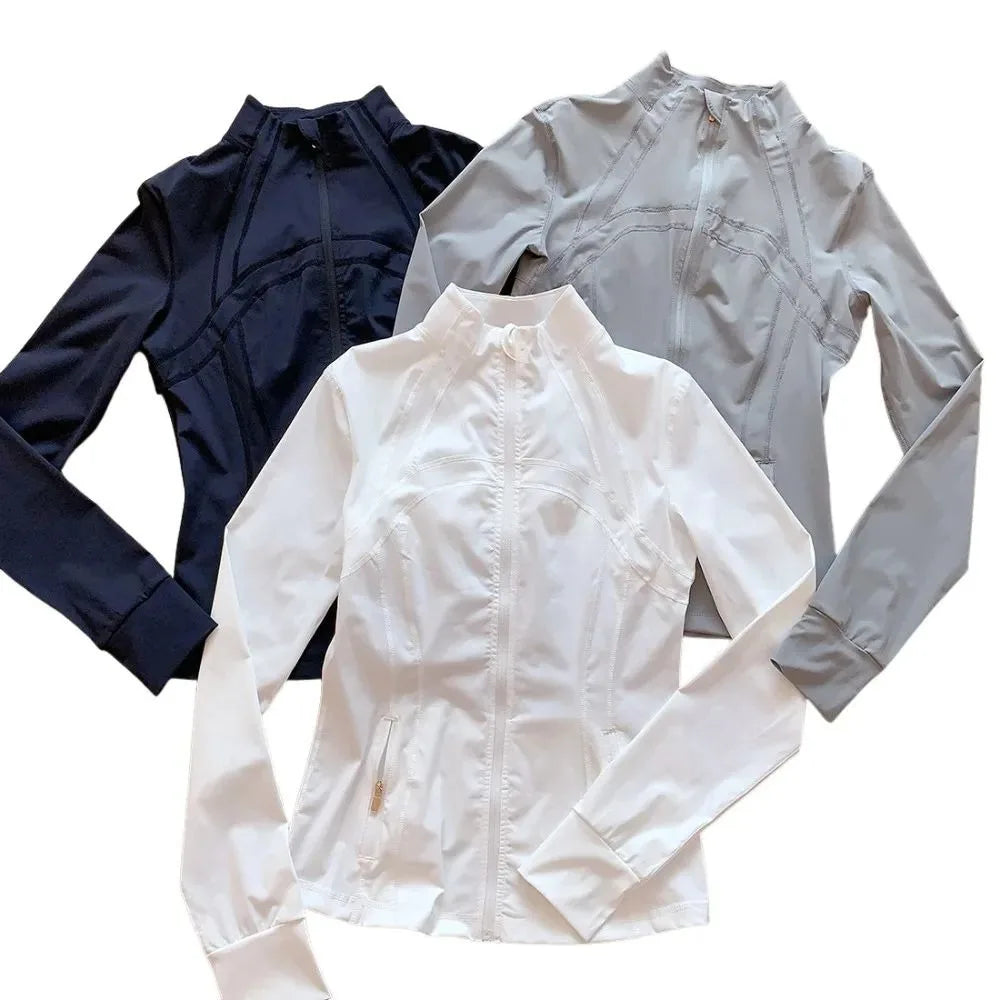 Gym Tops for Women Sports Jacket Autumn Zipper Sports Casual Jacket Women's Yoga Long Sleeve Slim  Running Fitness Jacket