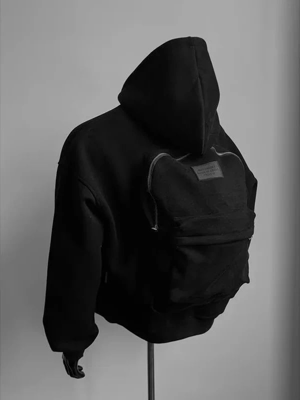 American Sle Hooded Sweatirt Men's Layered Zipper Bapa Cool Streetwear Spring Autumn Loose Fit Pure Color Jaet