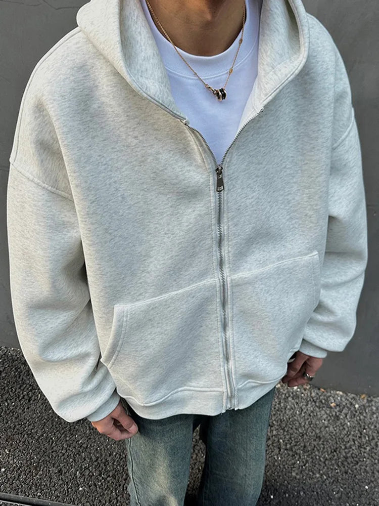 Men's American Style Backpack Hoodie,2025New Zip-Up Streetwear Coat,Spring Autumn Trendy Sweatshirt Jacket with Versatile Design