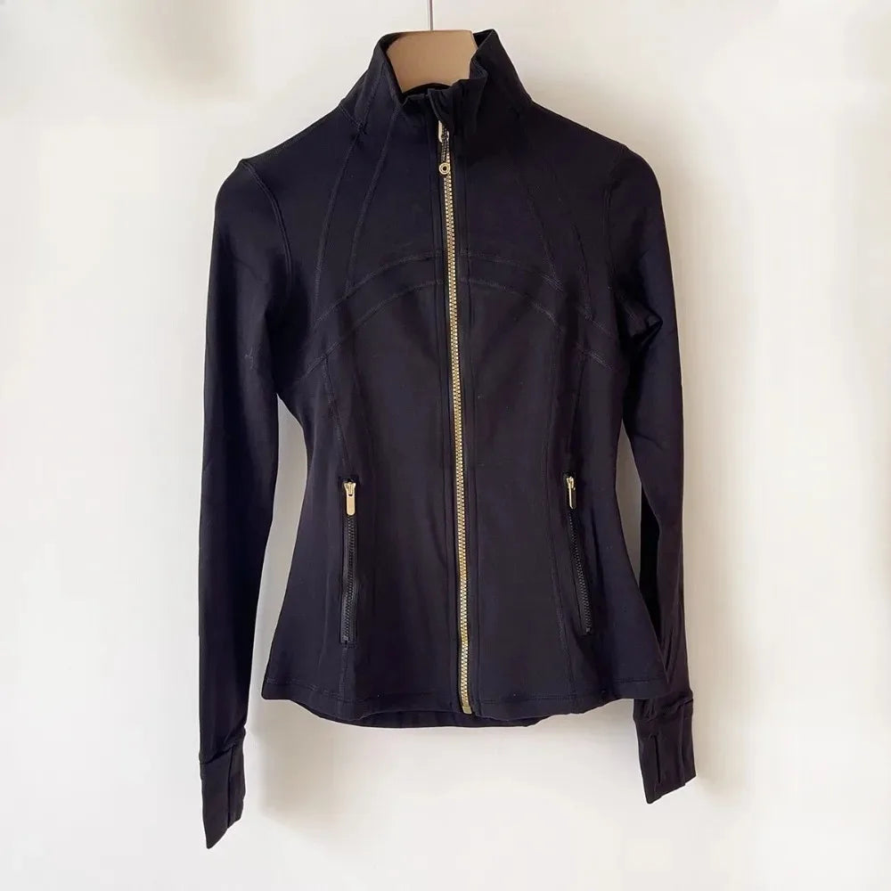 Gym Tops for Women Sports Jacket Autumn Zipper Sports Casual Jacket Women's Yoga Long Sleeve Slim  Running Fitness Jacket