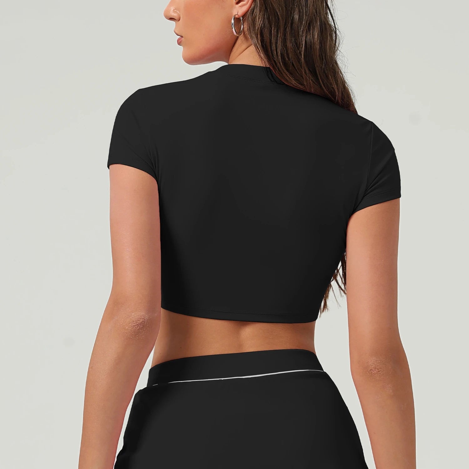 Yoga Top Sport T Shirts Women Fitness Clothes Workout Short-sleeved Crop Top Gym Running Active Wear Push Up Sport Top