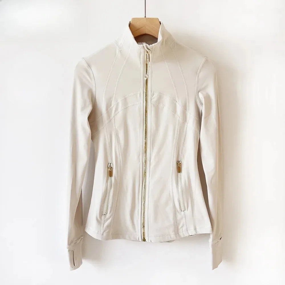 Gym Tops for Women Sports Jacket Autumn Zipper Sports Casual Jacket Women's Yoga Long Sleeve Slim  Running Fitness Jacket