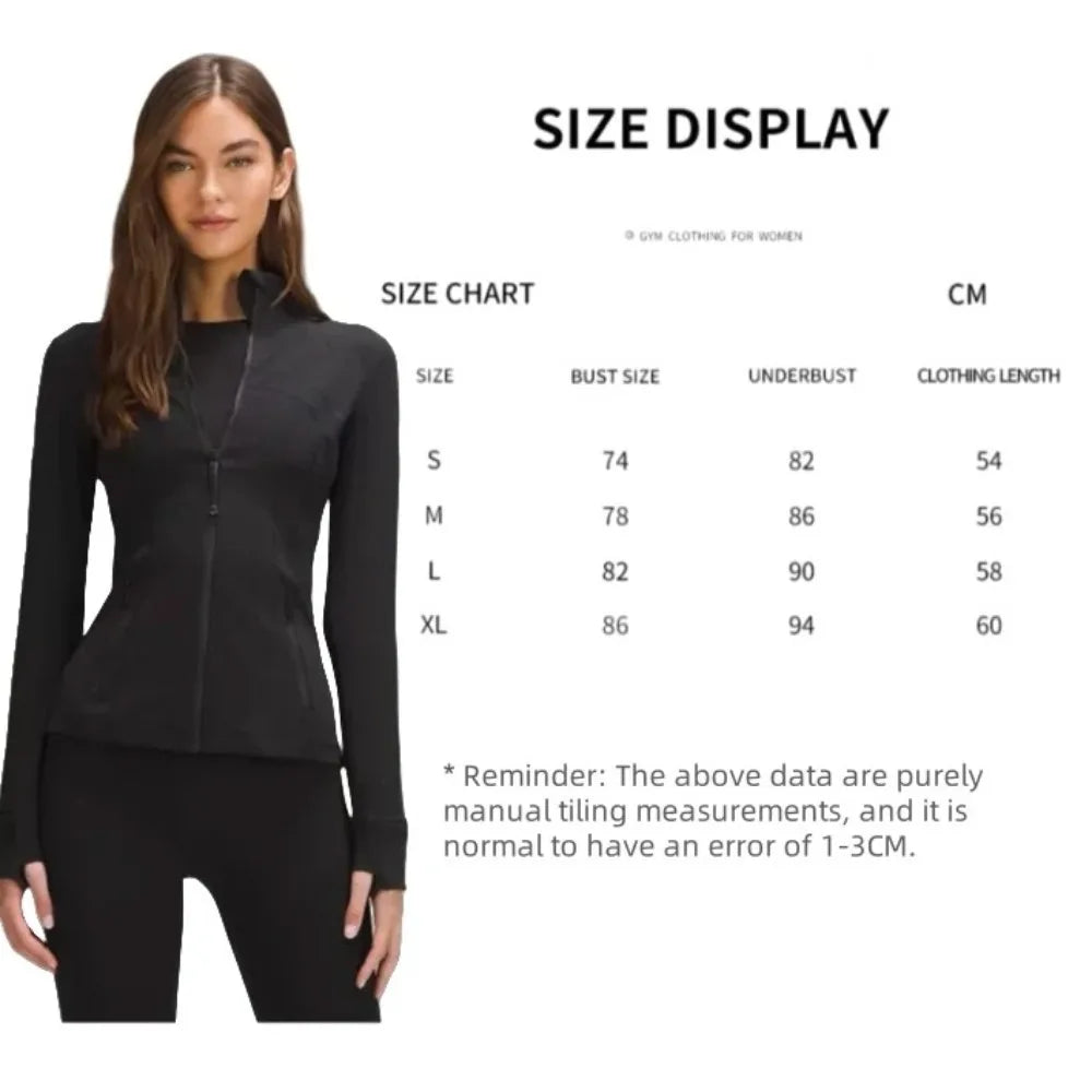 Gym Tops for Women Sports Jacket Autumn Zipper Sports Casual Jacket Women's Yoga Long Sleeve Slim  Running Fitness Jacket