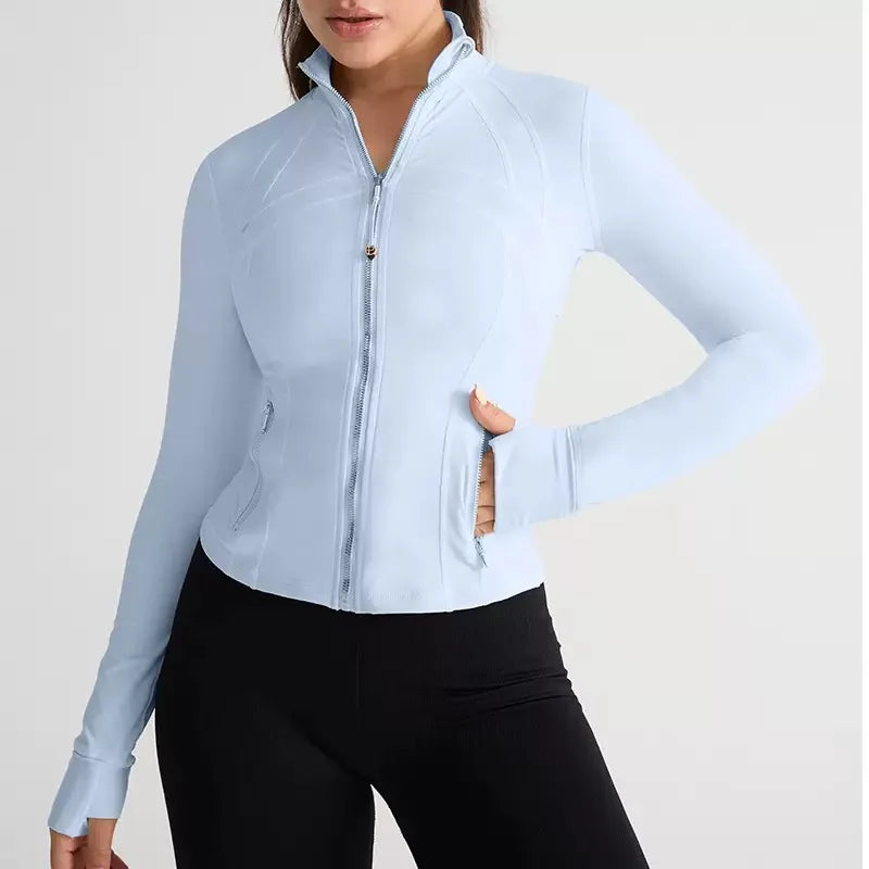 Gym Tops for Women Sports Jacket Autumn Zipper Sports Casual Jacket Women's Yoga Long Sleeve Slim  Running Fitness Jacket