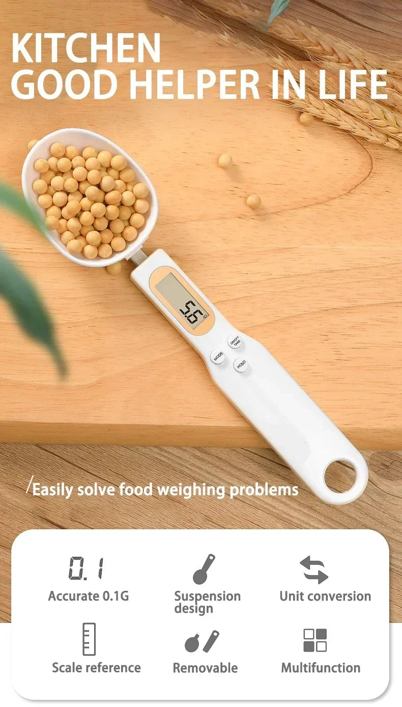 Electronic Kitchen Scale Digital Measuring Food Flour Digital Spoon Scale Mini Kitchen Tool for Milk Coffee Scale Portable