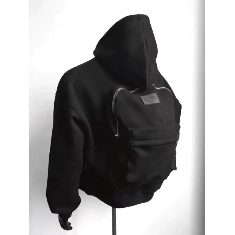Men's American Style Backpack Hoodie,2025New Zip-Up Streetwear Coat,Spring Autumn Trendy Sweatshirt Jacket with Versatile Design